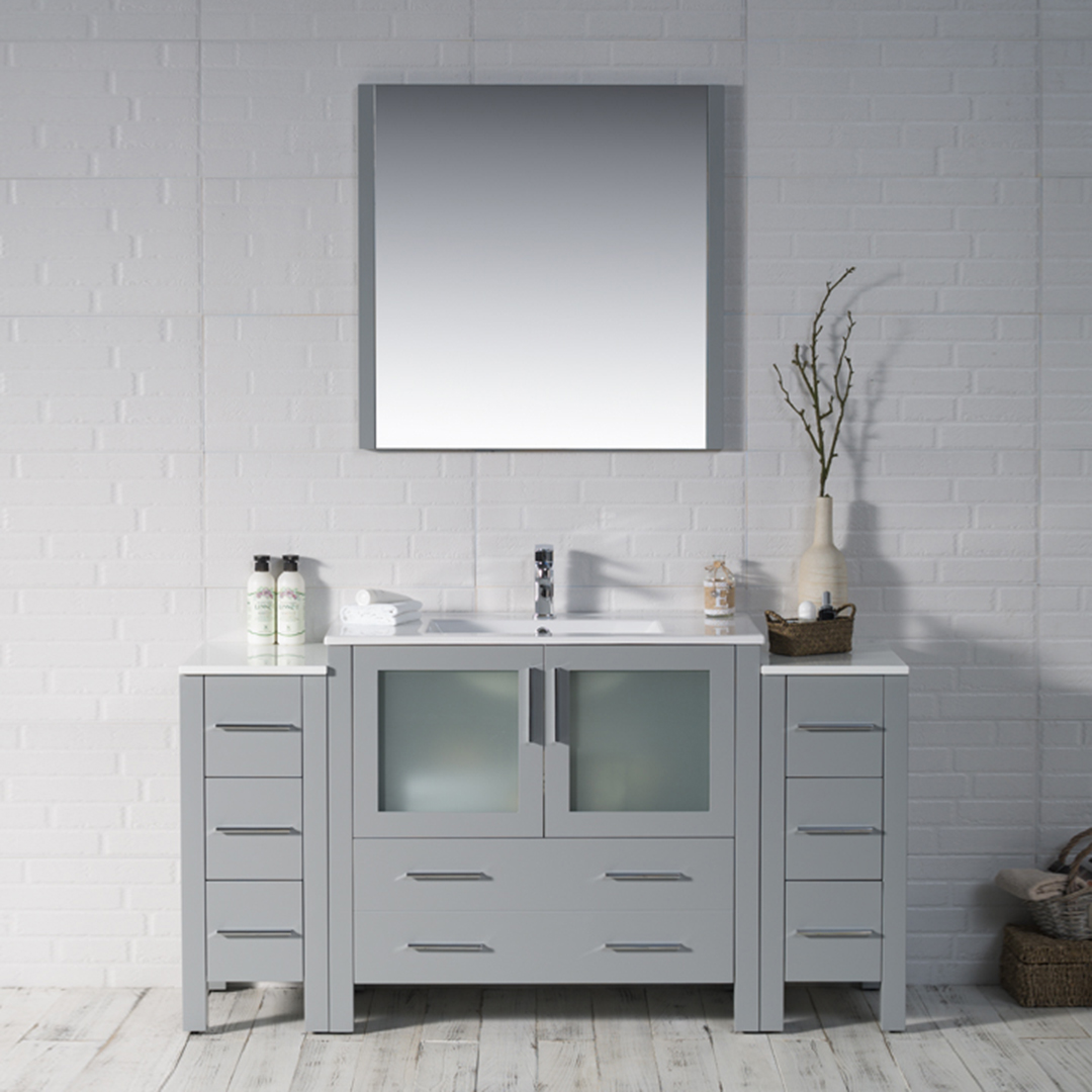 Blossom Sydney 54 Inches Single Bathroom Vanity With Double Side Cabinet Ceramic Sink With Mirror Solid Wood Espresso 001 54 02 Dsc Bathroom Fixtures Kitchen Bath Fixtures Guardebemcom
