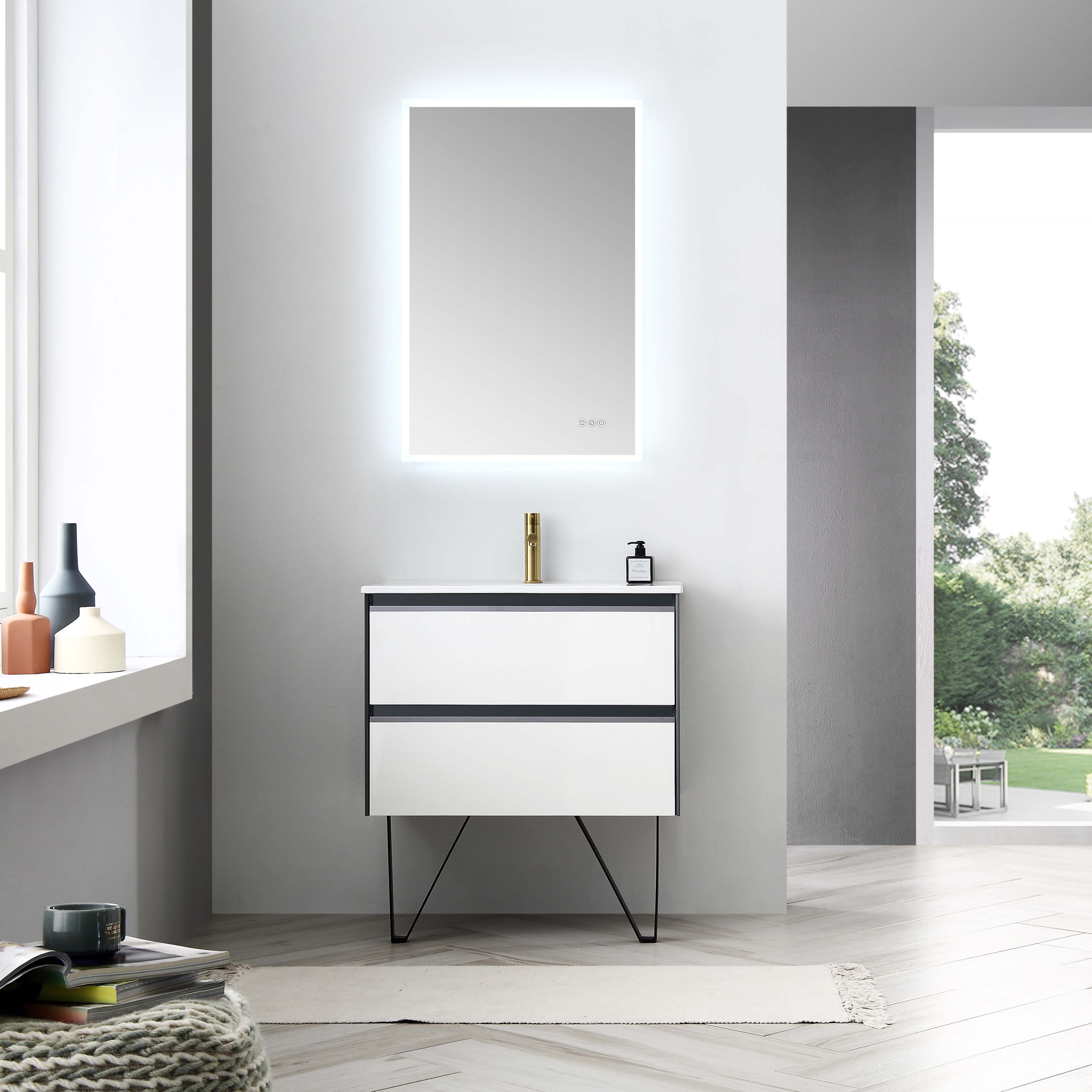 berlin – 30 inch vanity – glossy white & glossy grey – blossom