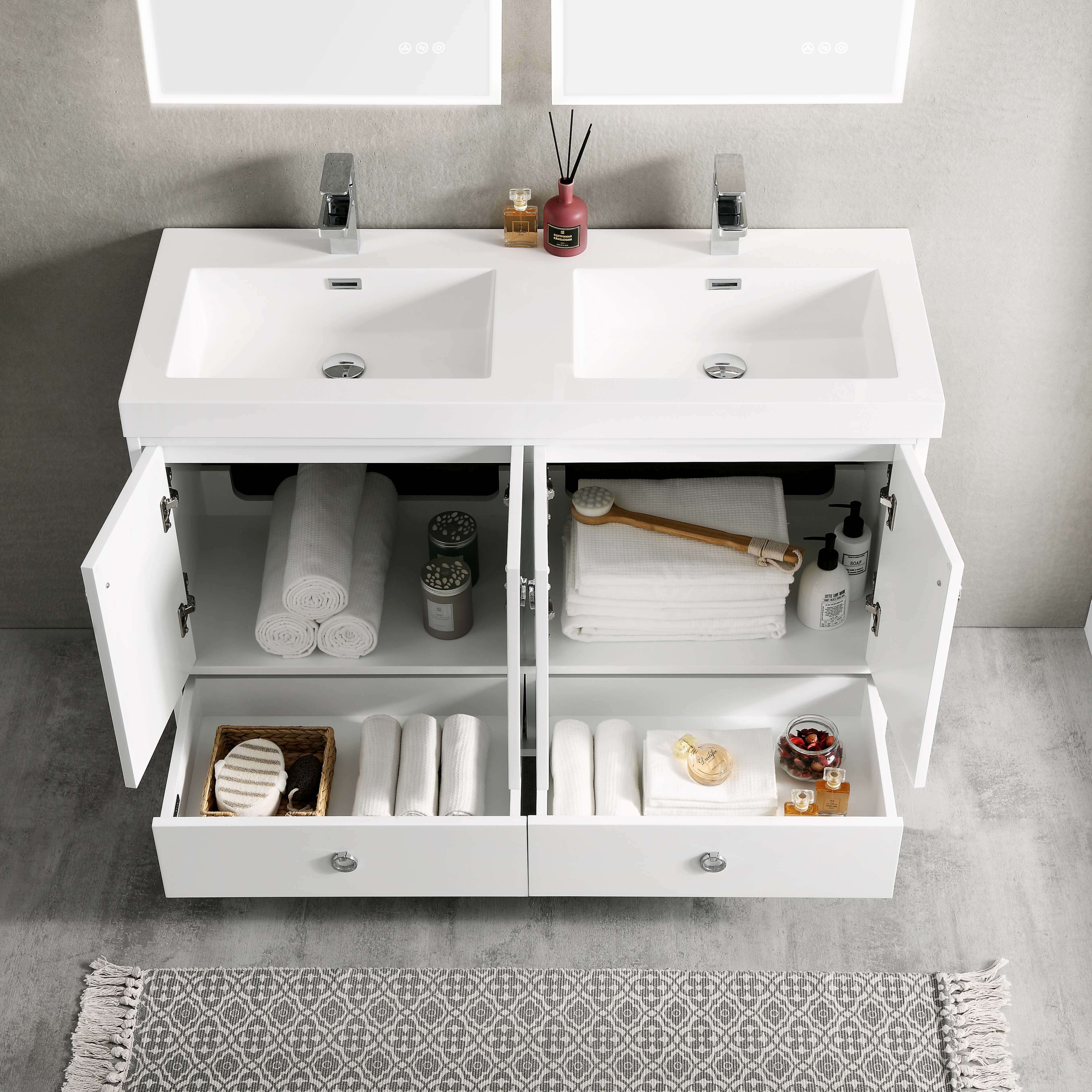 Lyon 48 Inch Vanity Double Sinks Blossom Kitchen Bath Supply