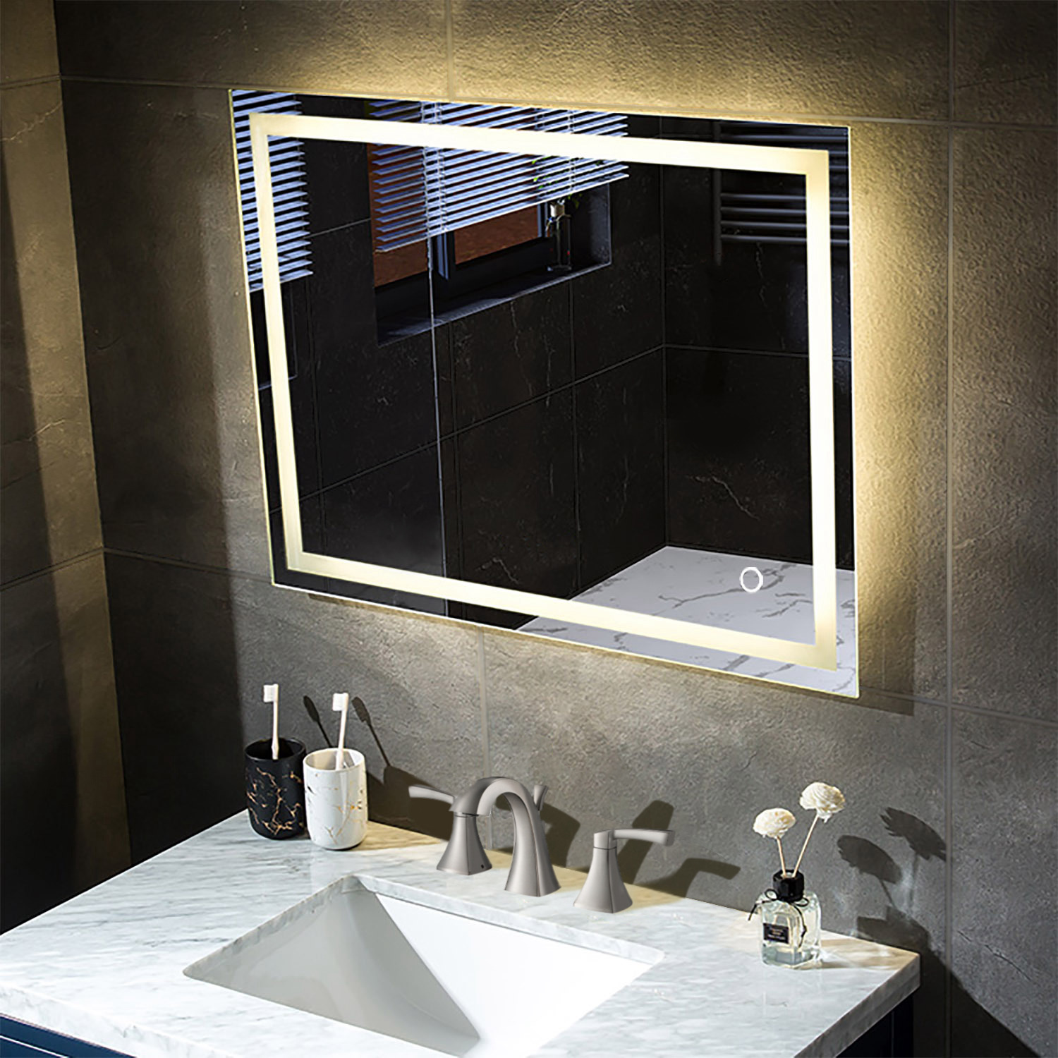 Lyra 36 x 30 Inch LED Mirror – Blossom Kitchen & Bath Supply 
